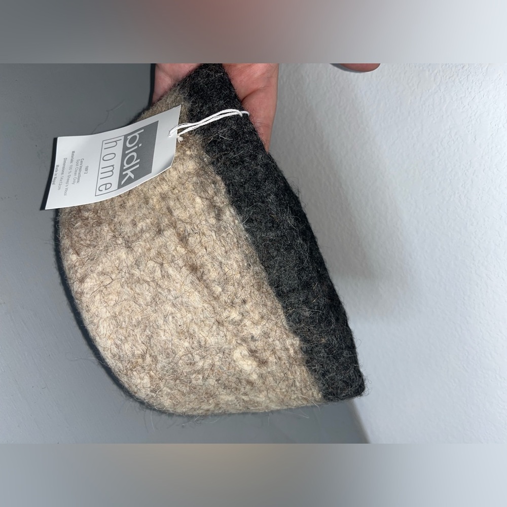 Bidk Home NWT 100% Sheep’s Wool Natural Fibers Storage Pouch 14x12cmEco-Friendly - Picture 5 of 14